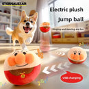 Balle sauteuse électrique en peluche pour chiens – Jouet rechargeable par USB