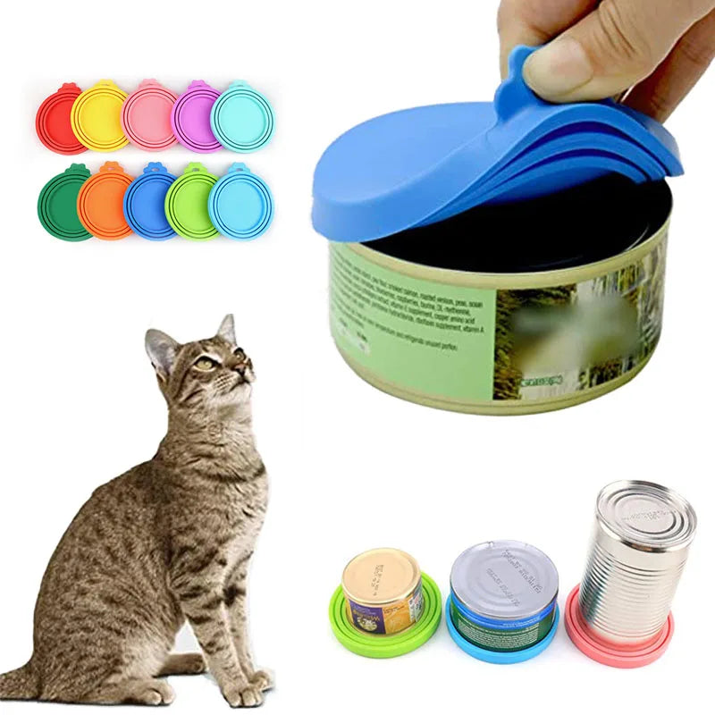 Tapas de silicona reutilizables para latas de comida para mascotas